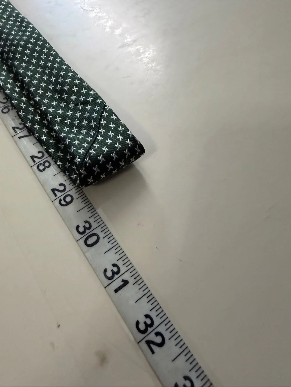 Brooks Dark Green Silk Tie with Small White Cross Motif